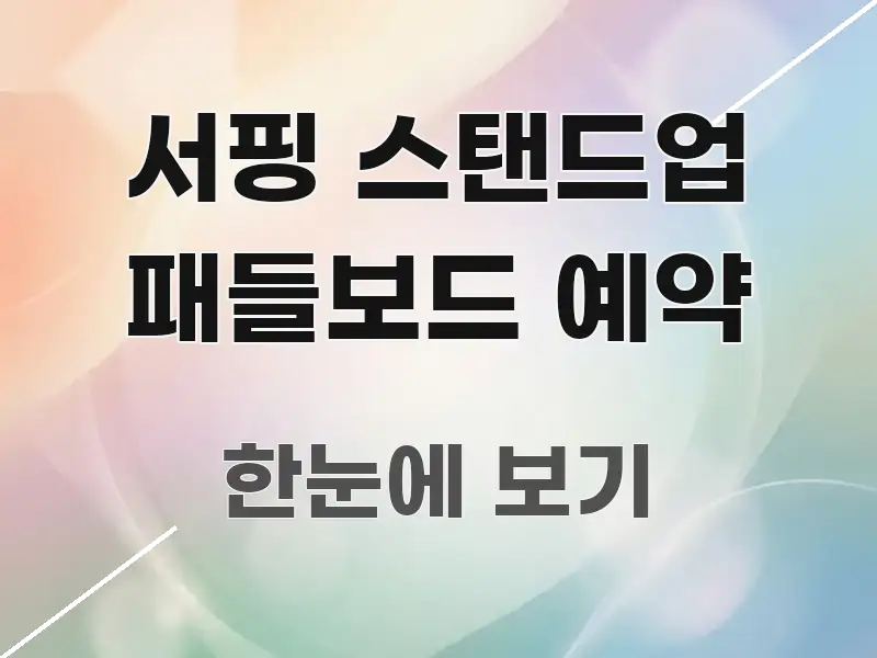 서핑 스탠드업 패들보드 예약 실용적으로 정리한 미니멀 블로그 썸네일 - 활용 예시 이미지