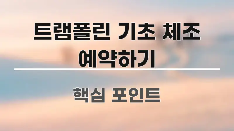 트램폴린 기초 체조 예약하기 명확하게 정리된 정보 요약 포스터 - 참고용 이미지