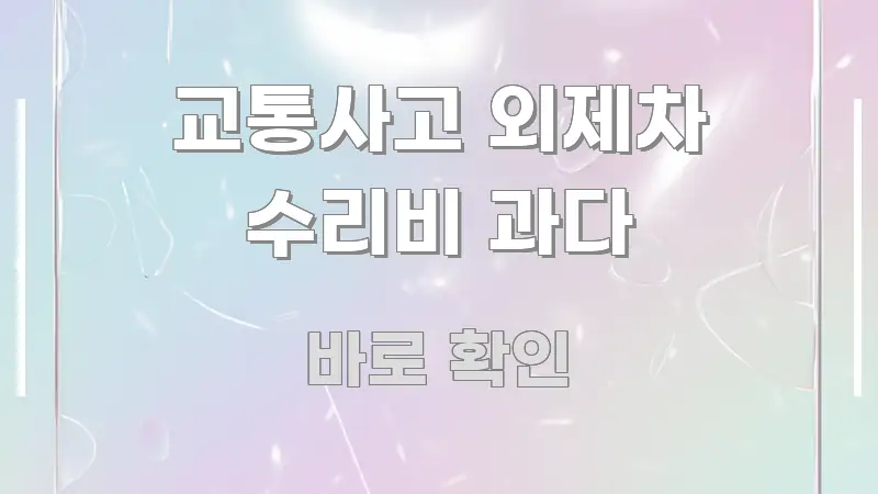 교통사고 외제차 수리비 과다 꼼꼼하게 정리된 블로그 포스트 커버 이미지 - 독자 이해를 위한 이미지