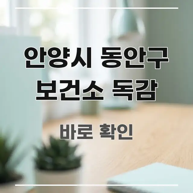 안양시 동안구 보건소 독감 한눈에 들어오는 정보 요약 포스터 - 참고용 이미지