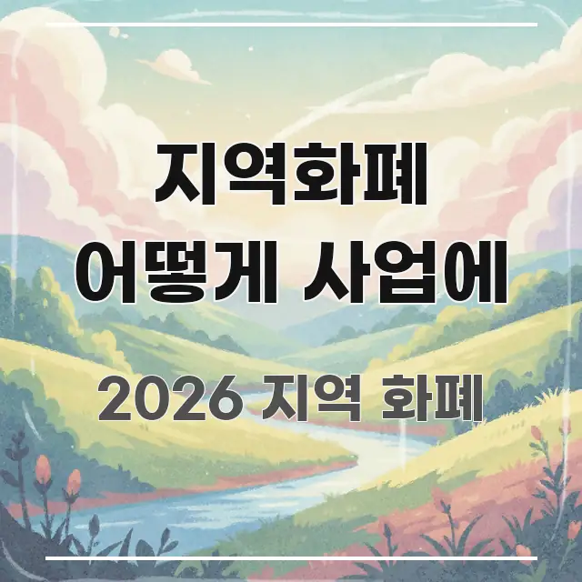 지역화폐 어떻게 사업에 실생활에 도움되는 블로그 대표 이미지 - 본문 내용과 연관된 이미지