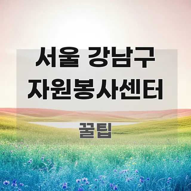 서울 강남구 자원봉사센터 심플하고 명확하게 정리한 콘텐츠 요약 표지 이미지 - 내용 요약을 위한 이미지