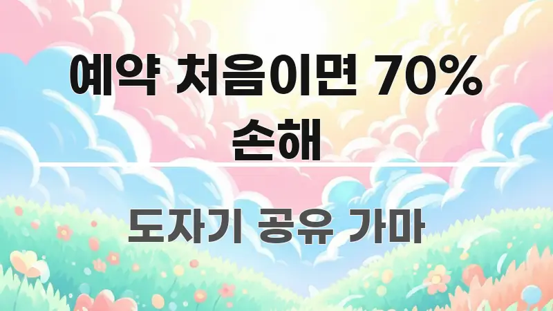 예약 처음이면 70% 손해 시선을 사로잡는 텍스트 포스터 이미지