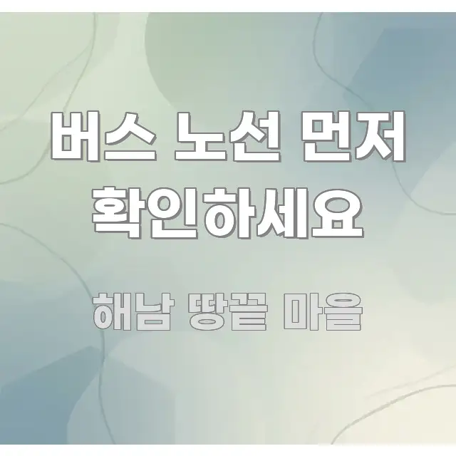버스 노선 먼저 확인하세요 실용적으로 정리한 정보 요약 인포그래픽 이미지 - 본문 내용과 연관된 이미지