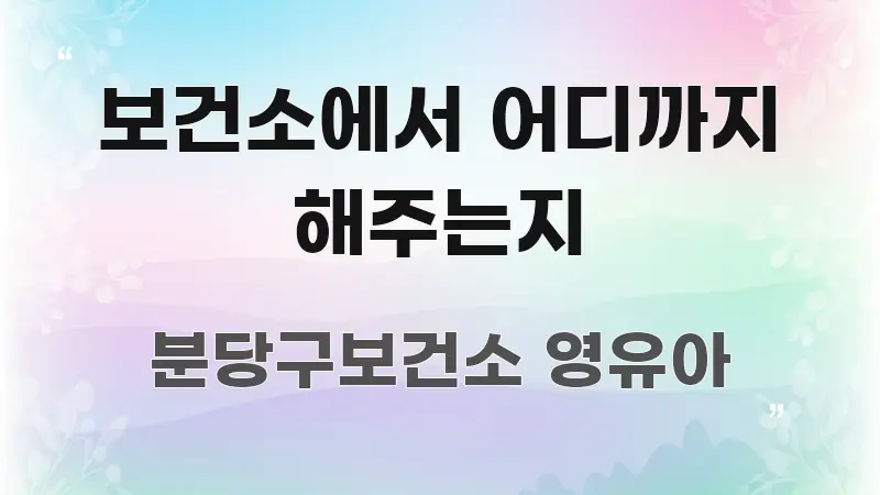보건소에서 어디까지 해주는지 주요 흐름을 설명한 깔끔한 인포그래픽 표지