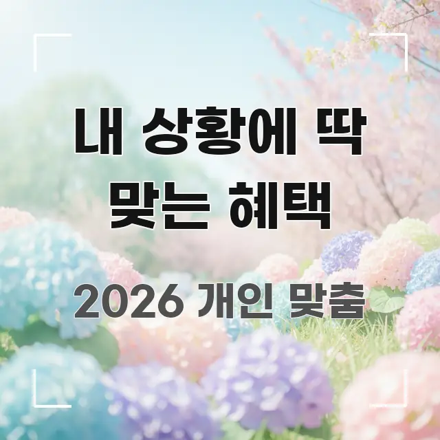 내 상황에 딱 맞는 혜택 직관적으로 이해되는 글 소개 썸네일 이미지 - 본문 내용과 연관된 이미지