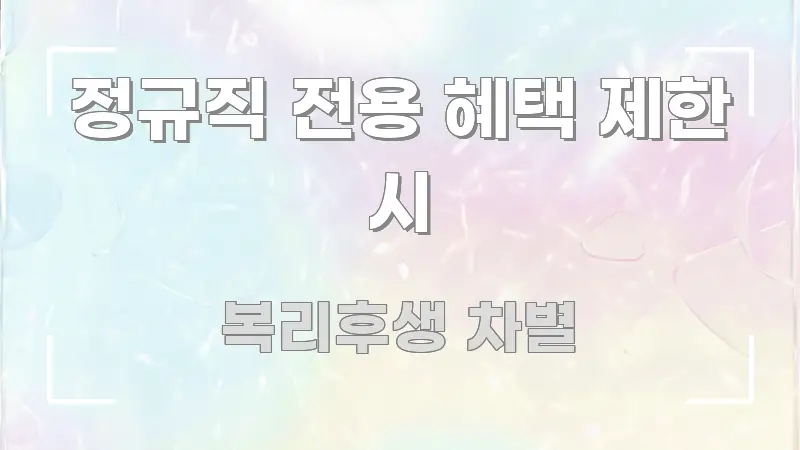 정규직 전용 혜택 제한 시 가독성 높게 정리한 정보 정리 카드 이미지