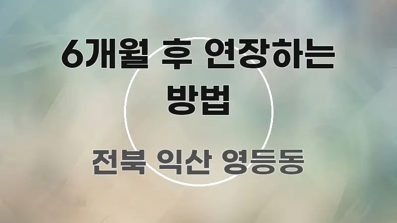 6개월 후 연장하는 방법 스마트하게 정리된 핵심 요약 디자인 카드 - 참고용 이미지