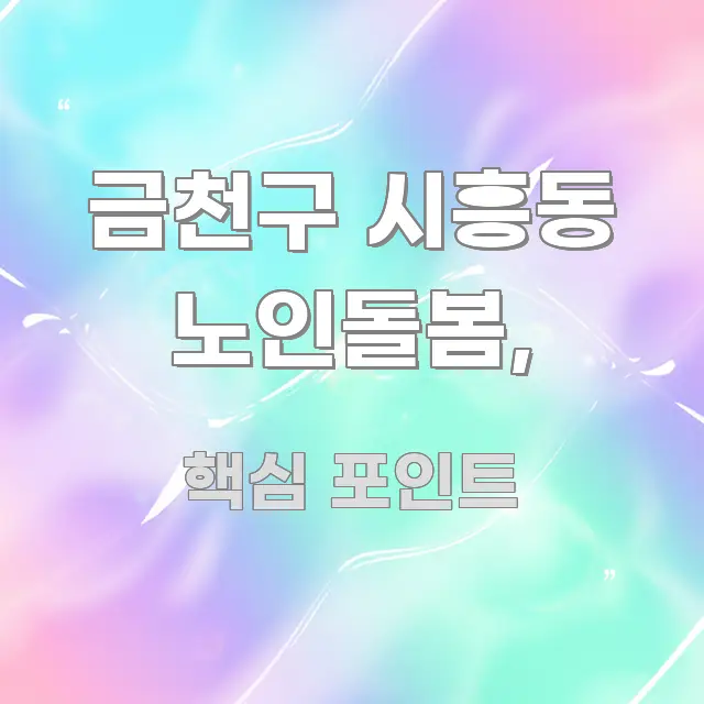 금천구 시흥동 노인돌봄, 실생활에 도움되는 블로그 섹션 구분 이미지 - 독자 이해를 위한 이미지