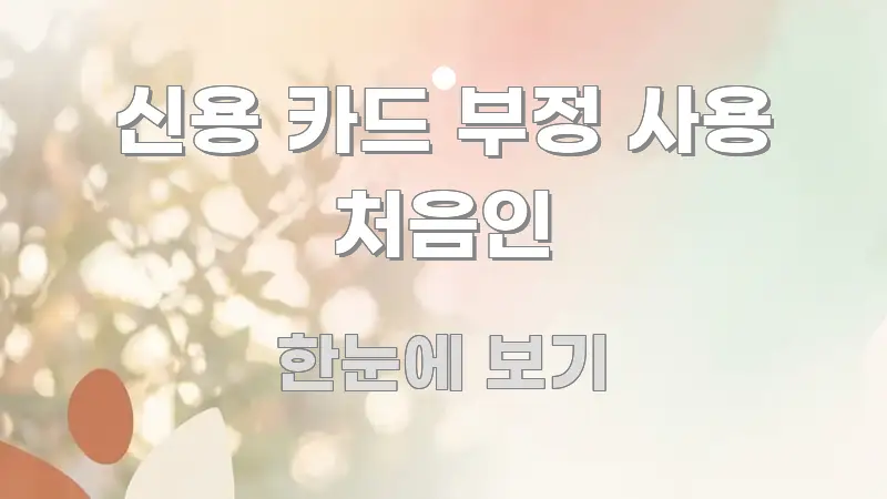 신용 카드 부정 사용 처음인 이해하기 쉬운 정보 정리 카드 이미지 - 독자 이해를 위한 이미지