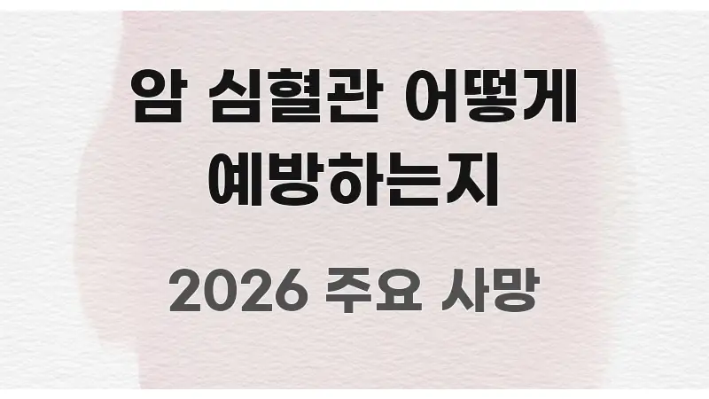 암 심혈관 어떻게 예방하는지 요점만 뽑아낸 블로그용 카드뉴스 썸네일 - 내용 요약을 위한 이미지