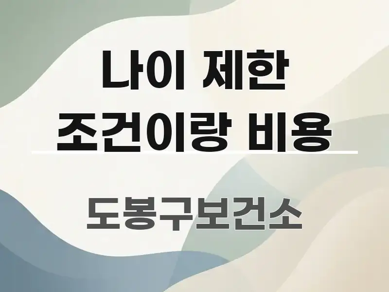 나이 제한 조건이랑 비용 핵심만 담은 텍스트 중심 디자인 표지 - 설명을 돕는 이미지