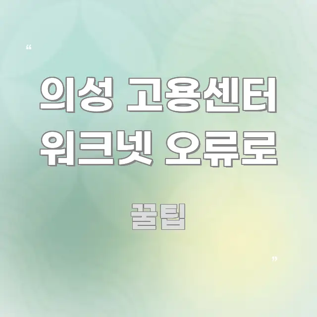 의성 고용센터 워크넷 오류로 쉽게 따라할 수 있는 정보 정리 카드 이미지 - 내용 요약을 위한 이미지