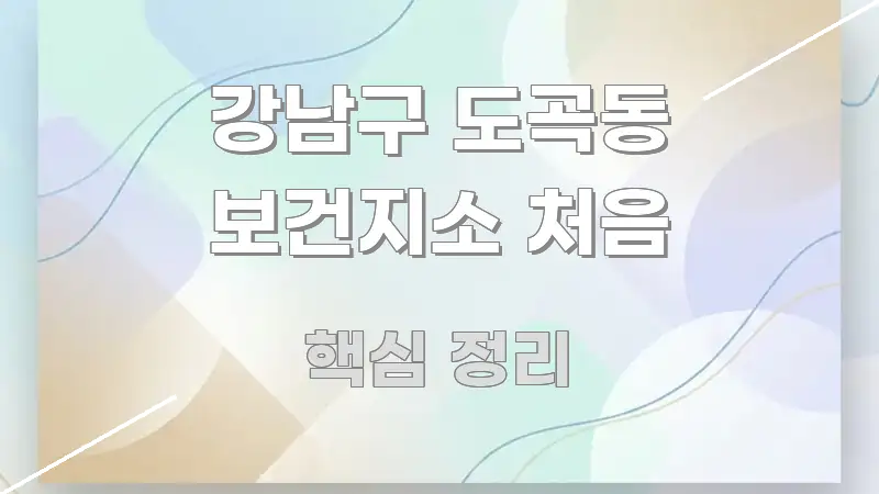 강남구 도곡동 보건지소 처음 쉽게 읽히는 블로그 포스트 커버 이미지 - 본문 내용과 연관된 이미지