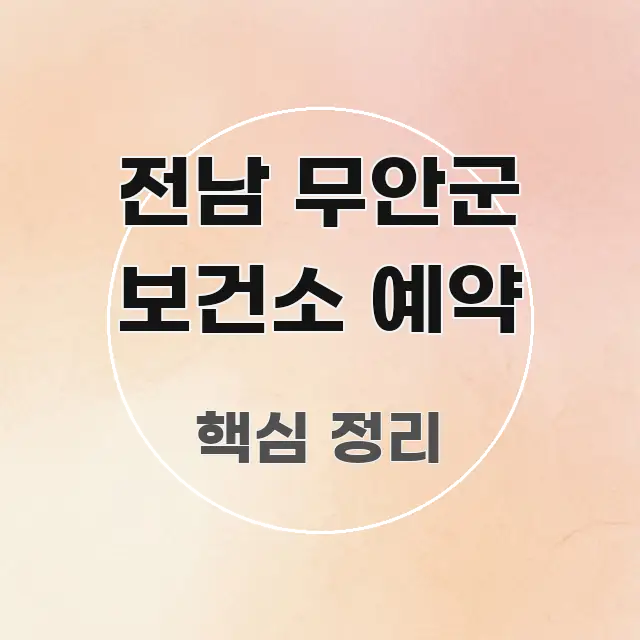 전남 무안군 보건소 예약 구조적으로 정리된 스마트 정보 카드 - 활용 예시 이미지