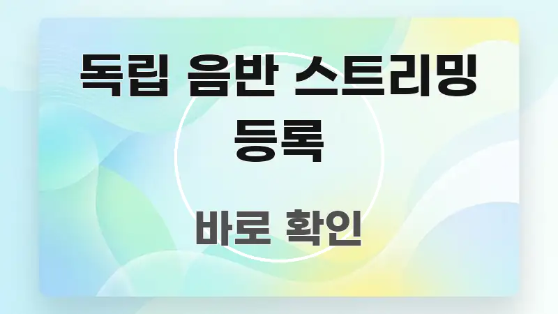 독립 음반 스트리밍 등록 흥미롭게 구성한 콘텐츠 요약 표지 이미지 - 활용 예시 이미지