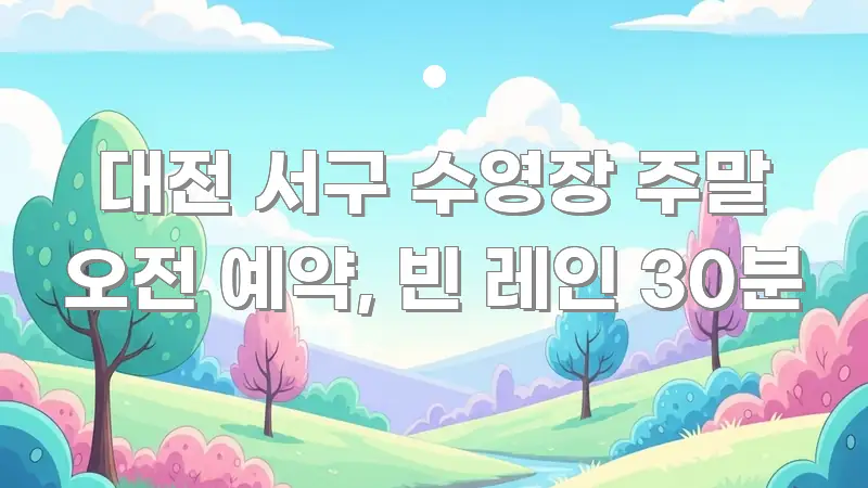 대전 서구 수영장 주말 오전 예약, 빈 레인 30분 카드뉴스 표지 대전 서구 수영장 주말 오전 예약, 빈 레인 30분 시선을 사로잡는 블로그 포스트 커버 이미지 - 내용 요약을 위한 이미지