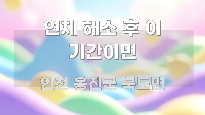연체 해소 후 이 기간이면 효율적으로 구성된 텍스트 포스터 이미지 - 참고용 이미지