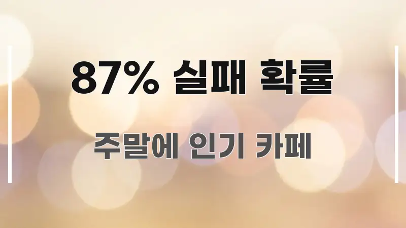 87% 실패 확률 한눈에 보기 좋게 요약한 가독성 높은 정보 이미지 - 본문 내용과 연관된 이미지