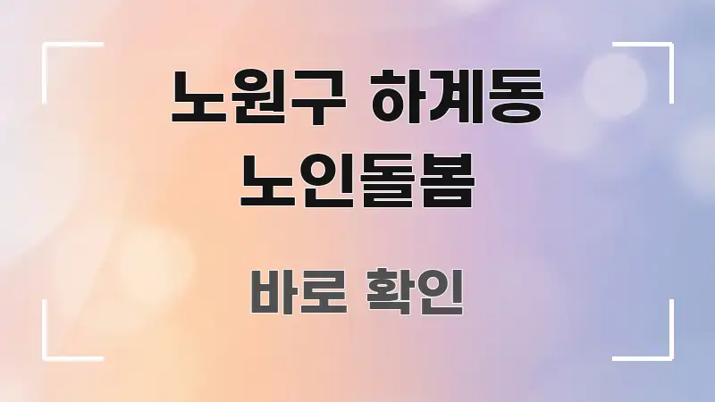 노원구 하계동 노인돌봄 빠르게 이해할 수 있는 모던 카드뉴스 디자인 - 내용 요약을 위한 이미지