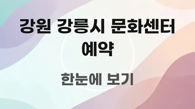강원 강릉시 문화센터 예약 명확하게 정리된 블로그용 카드뉴스 썸네일 - 설명을 돕는 이미지