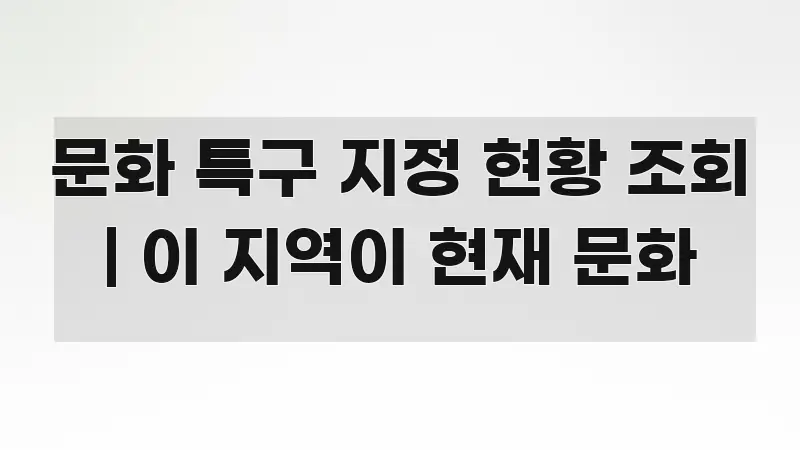 문화 특구 지정 현황 조회 | 이 지역이 현재 문화 핵심 내용을 정리한 스마트 정보 카드 - 독자 이해를 위한 이미지