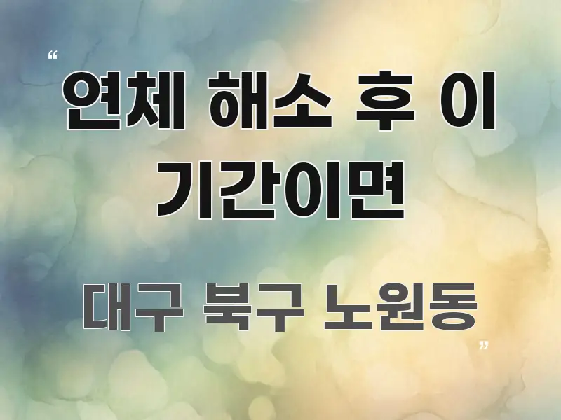연체 해소 후 이 기간이면 깔끔하게 정리된 정보 정리 카드 이미지 - 참고용 이미지