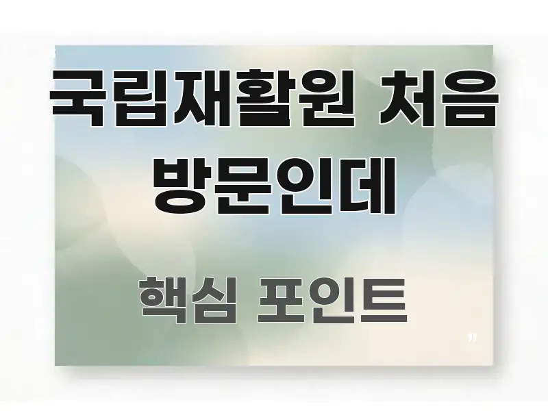 국립재활원 처음 방문인데 가독성 높게 정리한 블로그 대표 이미지 - 독자 이해를 위한 이미지