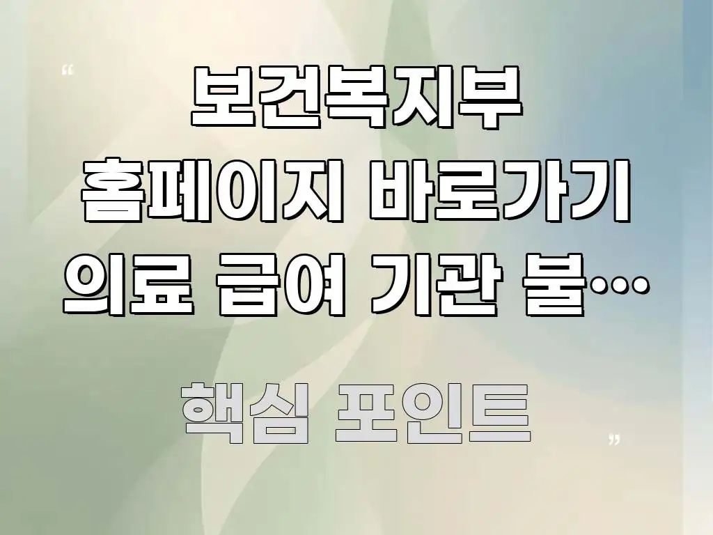 보건복지부 홈페이지 바로가기 의료 급여 기관 불법 청구 중요 내용만 뽑은 블로그 섹션 구분 이미지 - 본문 내용과 연관된 이미지