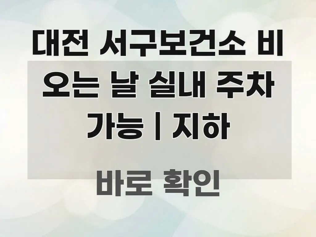 대전 서구보건소 비 오는 날 실내 주차 가능 | 지하 한눈에 들어오는 블로그 헤더 이미지