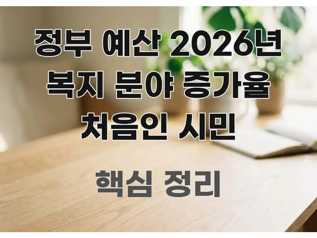 정부 예산 2026년 복지 분야 증가율 처음인 시민 실생활에 도움되는 포스트 대표 비주얼 이미지