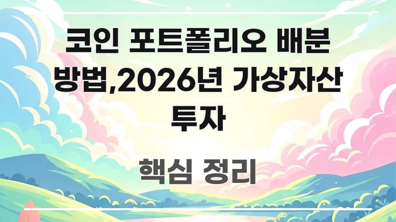 코인 포트폴리오 배분 방법,2026년 가상자산 투자 빠르게 이해할 수 있는 미니멀 블로그 썸네일 - 글 흐름을 돕는 시각 자료