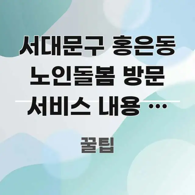 서대문구 홍은동 노인돌봄 방문 서비스 내용 | 이것까지 쉽게 따라할 수 있는 블로그 섹션 구분 이미지 - 활용 예시 이미지