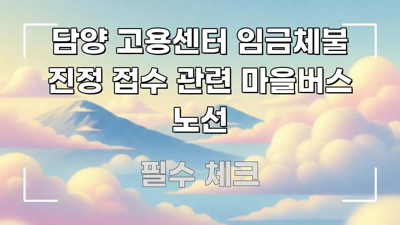 담양 고용센터 임금체불 진정 접수 관련 마을버스 노선 핵심 내용을 정리한 텍스트 포스터 이미지 - 본문 내용과 연관된 이미지
