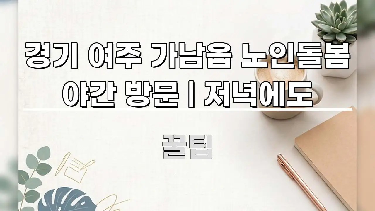 경기 여주 가남읍 노인돌봄 야간 방문 | 저녁에도 시선을 사로잡는 깔끔한 인포그래픽 표지 - 글 흐름을 돕는 시각 자료