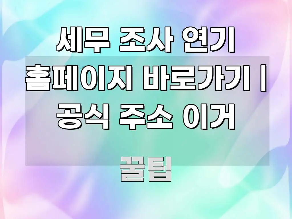 세무 조사 연기 홈페이지 바로가기 | 공식 주소 이거 꼭 필요한 정보만 담은 블로그 대표 이미지 - 본문 내용과 연관된 이미지