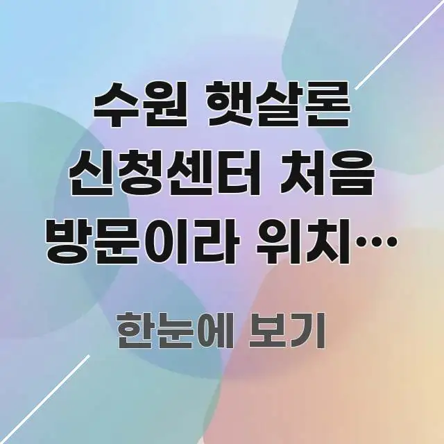 수원 햇살론 신청센터 처음 방문이라 위치가 궁금해요 간결하고 명료한 블로그 대표 이미지 - 참고용 이미지