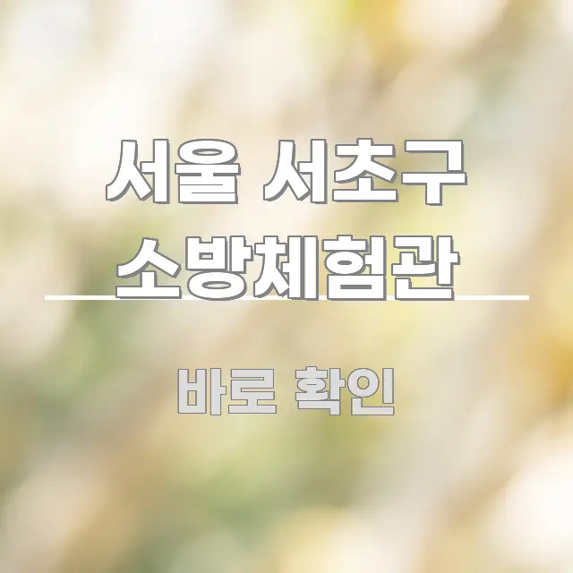 서울 서초구 소방체험관 주요 포인트를 요약한 핵심 키워드 시각화 이미지