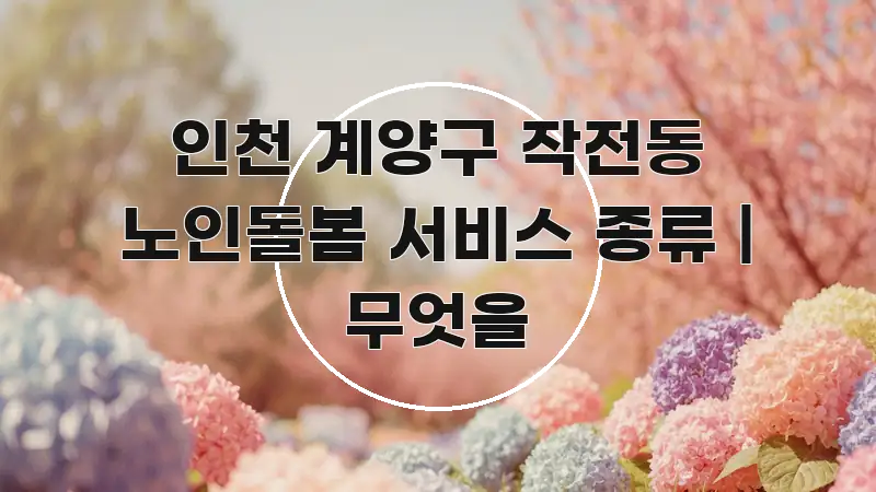 인천 계양구 작전동 노인돌봄 서비스 종류 | 무엇을 깔끔하게 정리된 핵심 요약 디자인 카드 - 내용 요약을 위한 이미지