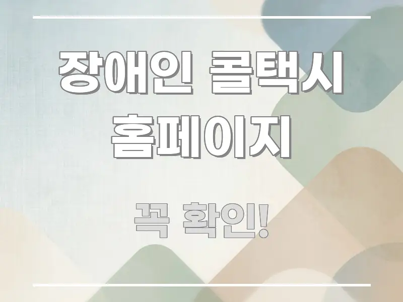 장애인 콜택시 홈페이지 핵심 정보를 압축한 블로그 섹션 구분 이미지 - 설명을 돕는 이미지