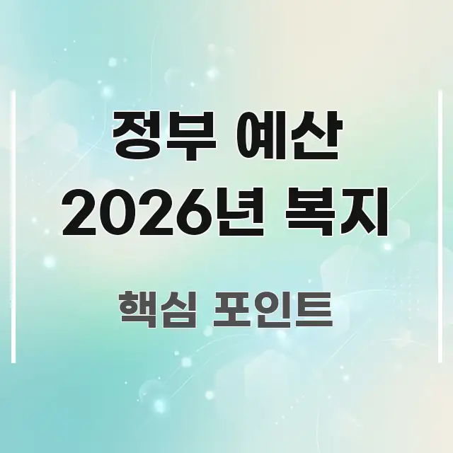 정부 예산 2026년 복지 쉽게 읽히는 블로그 헤더 이미지 - 참고용 이미지