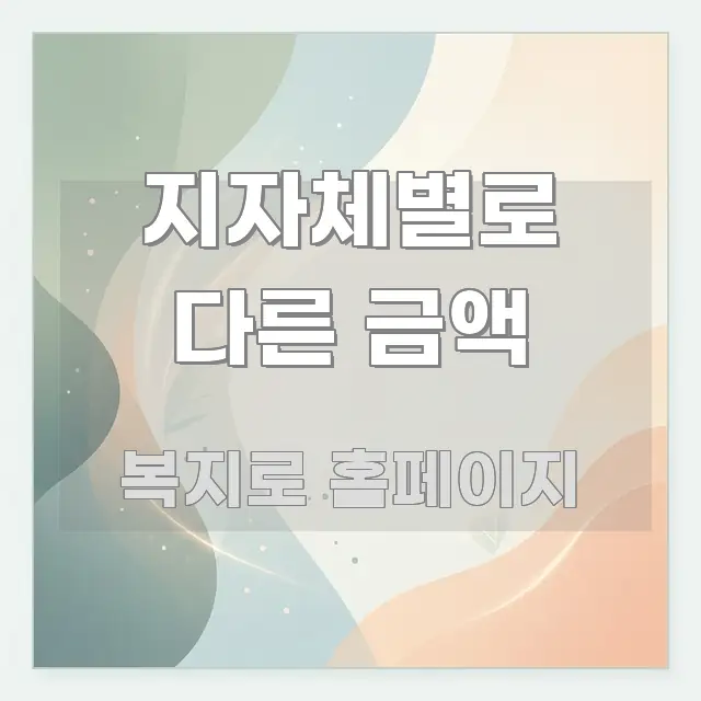 지자체별로 다른 금액 핵심 정보를 압축한 텍스트 중심 디자인 표지