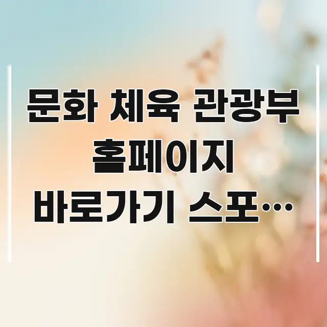 문화 체육 관광부 홈페이지 바로가기 스포츠 강좌 바우처 스마트하게 정리된 텍스트 포스터 이미지 - 가독성을 높이는 이미지