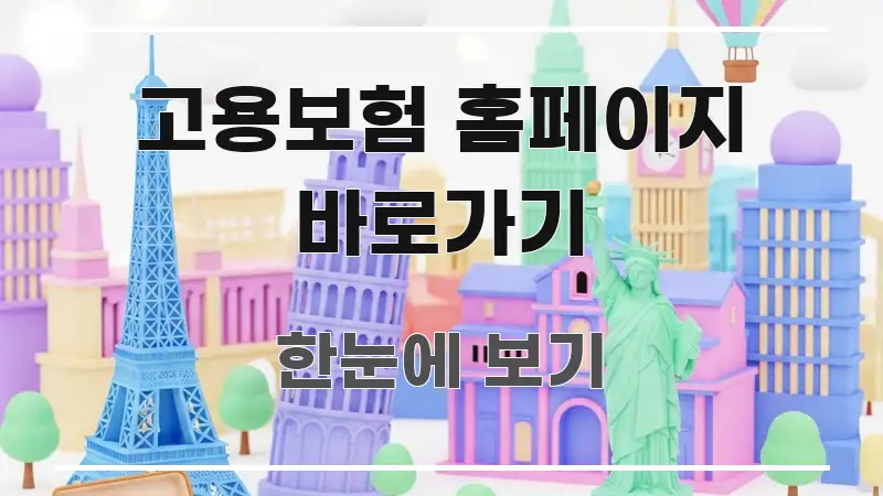 고용보험 홈페이지 바로가기 깔끔하게 정리된 스마트 정보 카드 - 독자 이해를 위한 이미지