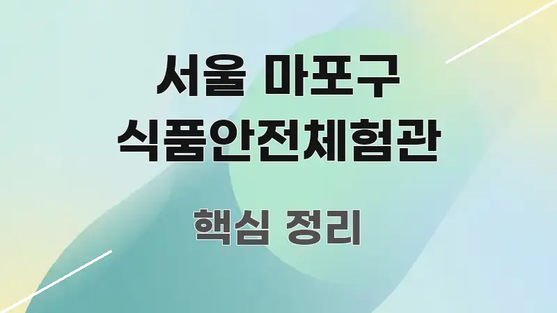 서울 마포구 식품안전체험관 이해하기 쉬운 핵심 정보 비주얼 - 참고용 이미지