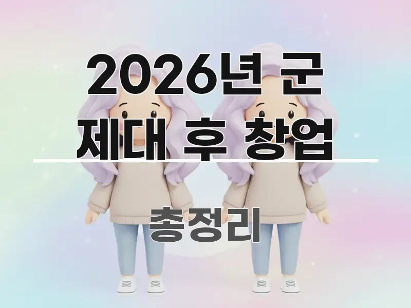 2026년 군 제대 후 창업 요점만 뽑아낸 타이포그래피 블로그 표지 - 설명을 돕는 이미지