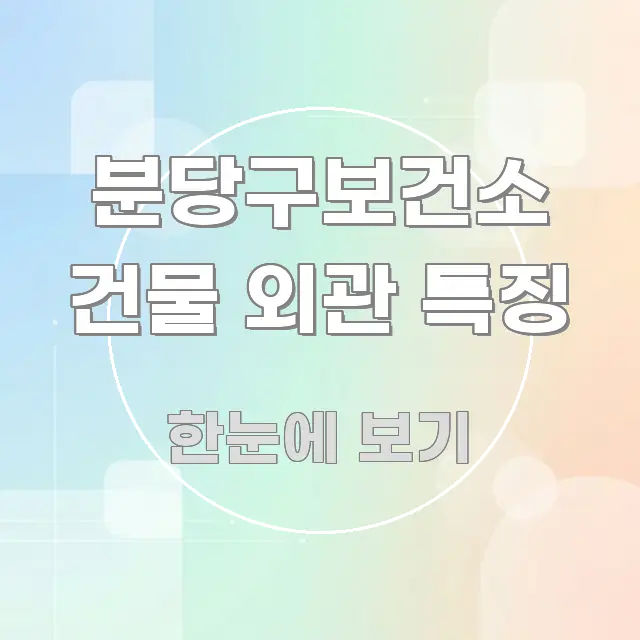 분당구보건소 건물 외관 특징 알기 쉽게 정리한 블로그 포스트 커버 이미지
