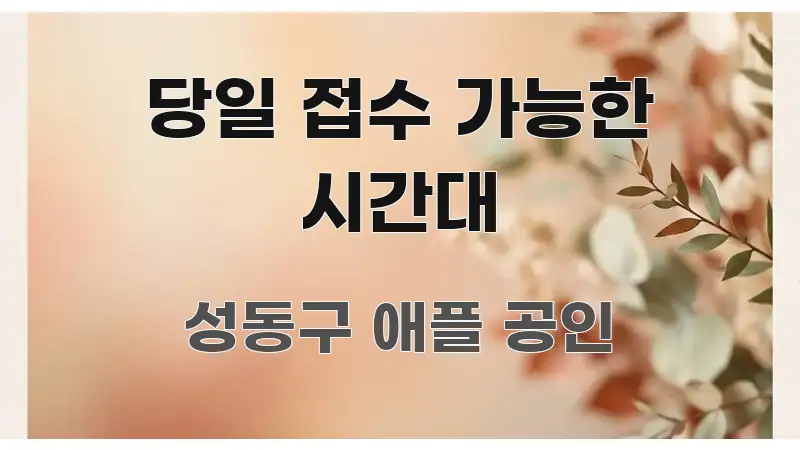 당일 접수 가능한 시간대 핵심 정보 중심의 스마트 정보 카드 - 참고용 이미지