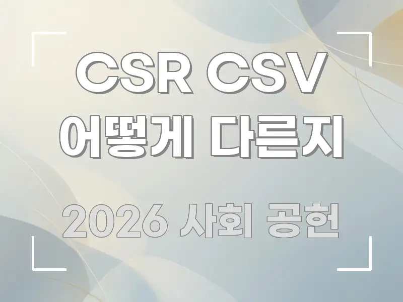CSR CSV 어떻게 다른지 한 번에 이해되는 정보 요약 인포그래픽 이미지 - 내용 요약을 위한 이미지