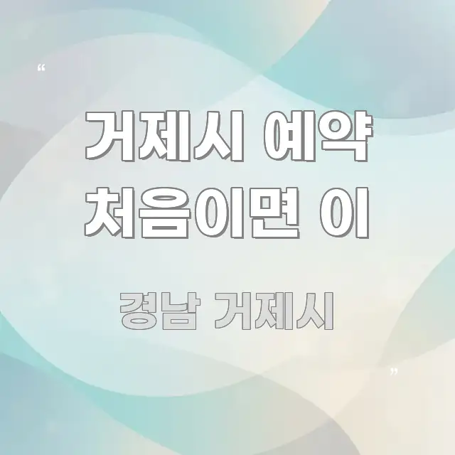 거제시 예약 처음이면 이 효율적으로 구성된 블로그 섹션 구분 이미지 - 본문 내용과 연관된 이미지